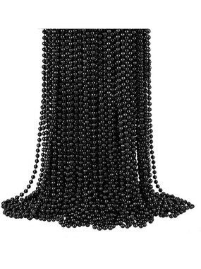 72PCS Purple Mardi Gras Bead Necklaces 33" Halloween Party Favor Beads-Black